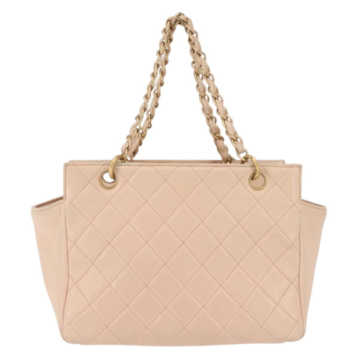 Chanel Chanel Petite Timeless Tote Quilted Calfskin Beige