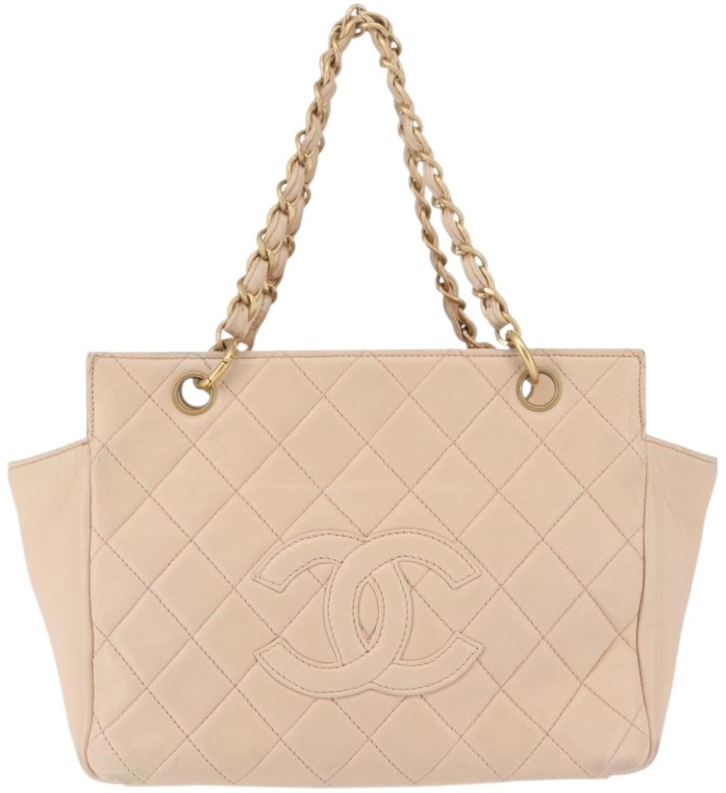Chanel Chanel Petite Timeless Tote Quilted Calfskin Beige