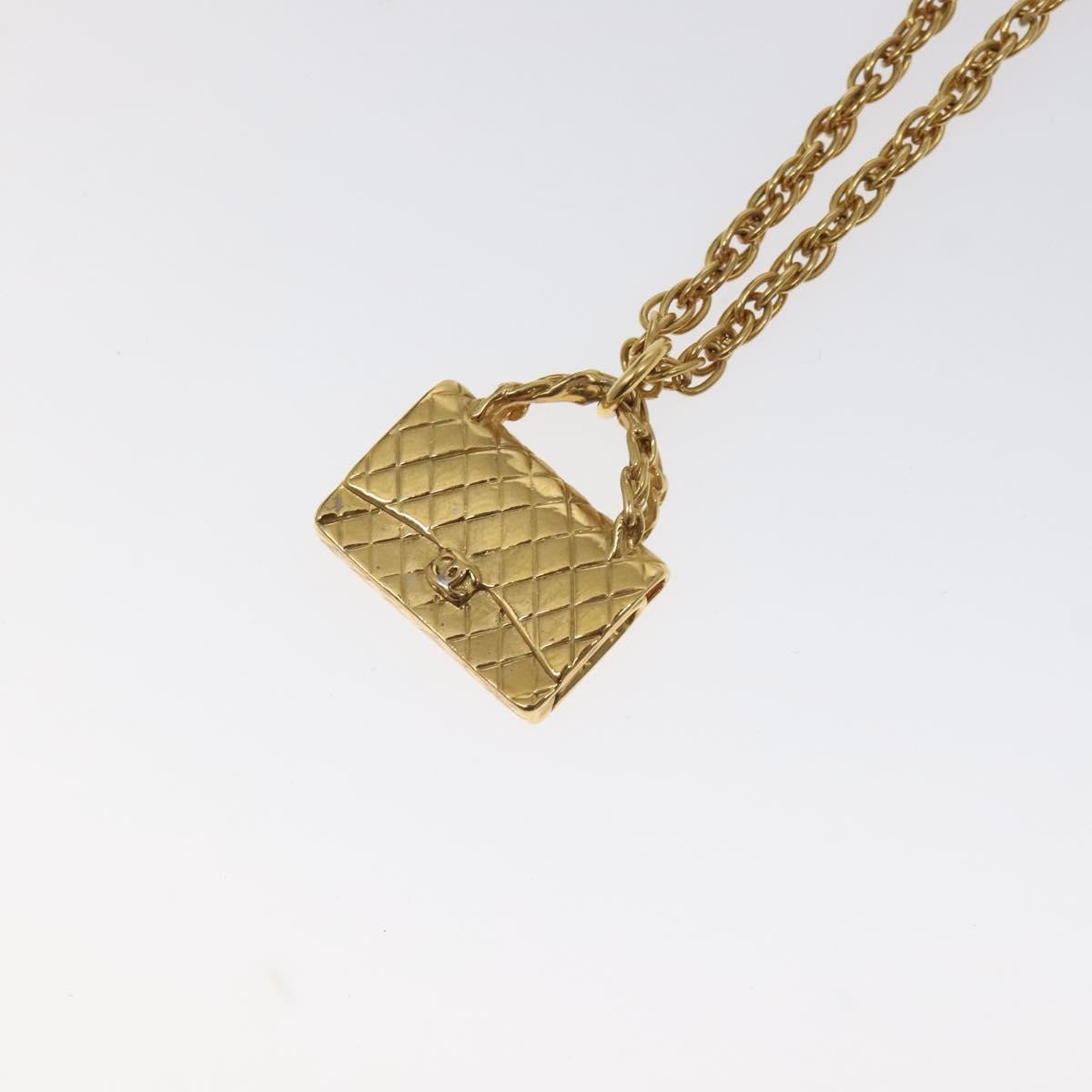 Chanel Chanel Flap Bag Pendant Necklace Metal Goud