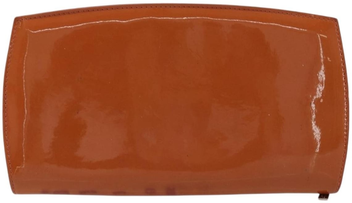 Chanel CC Logo Zip Around Patent Long Oranje