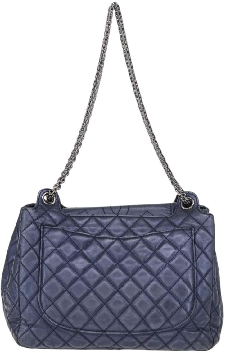 Chanel Accordion Reissue Flap Quilted Calfskin Medium Blauw