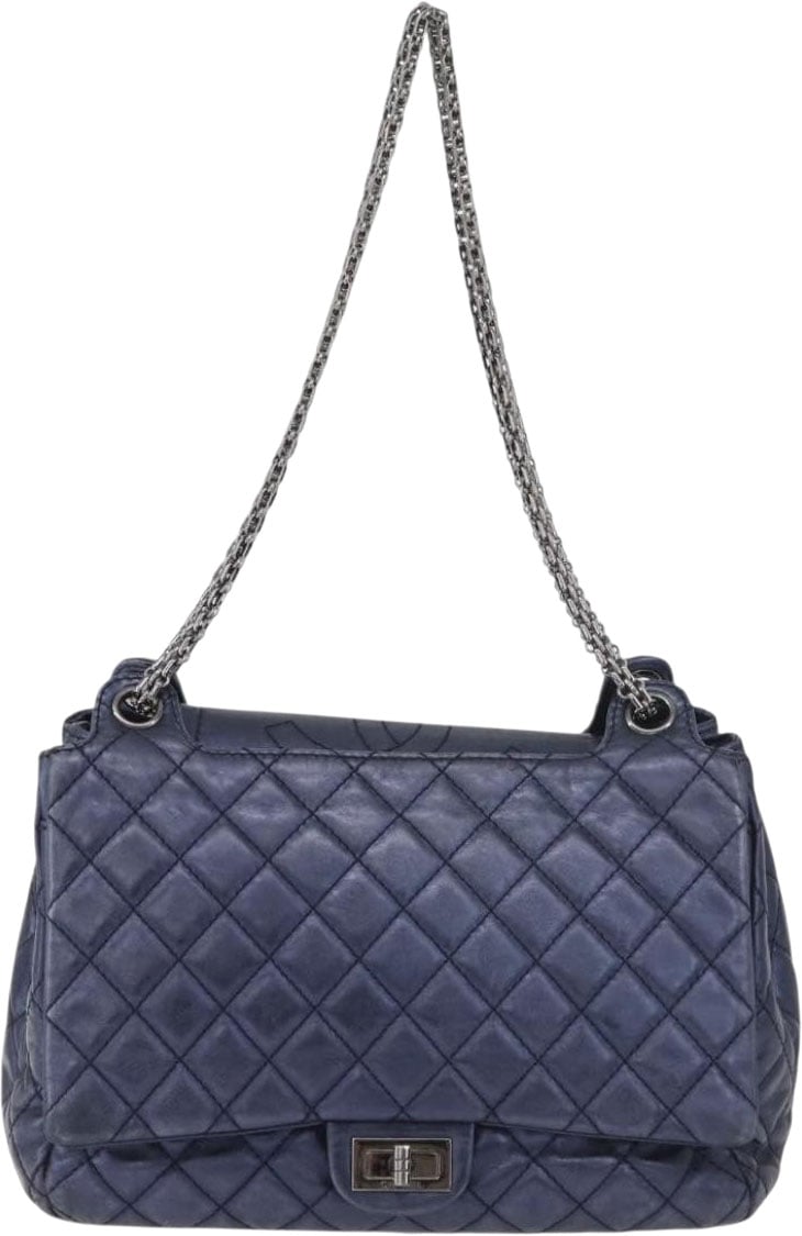 Chanel Accordion Reissue Flap Quilted Calfskin Medium Blauw