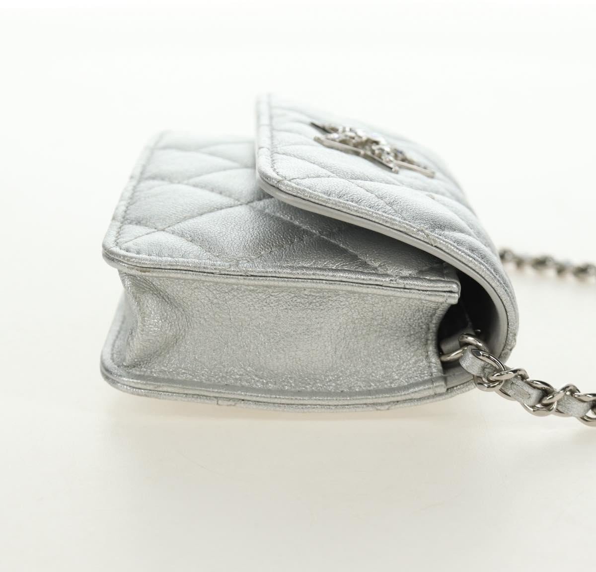 Chanel CC Star Flap Chain Belt Quilted Lambskin Zilver