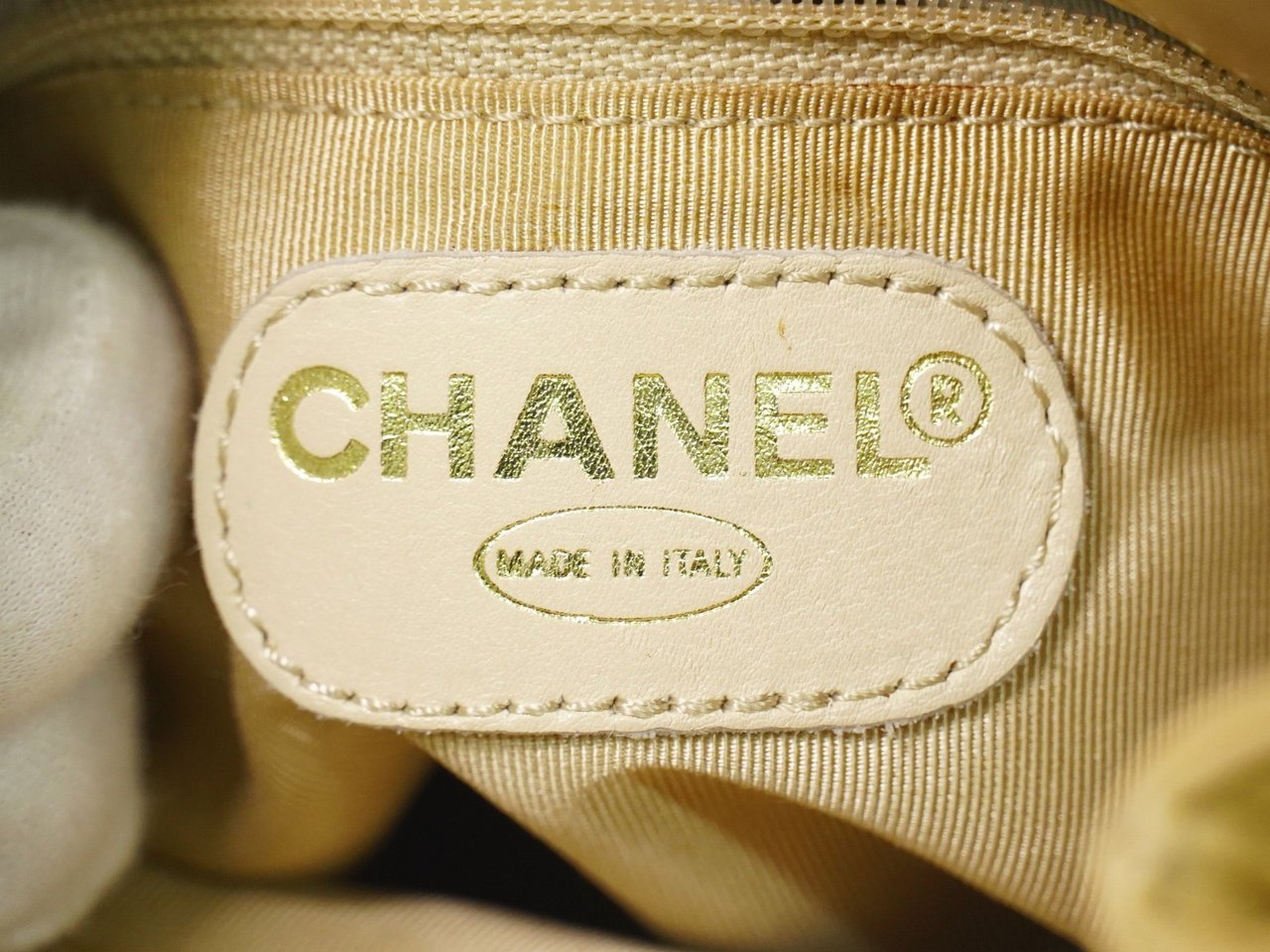 Chanel Chanel Vintage CC Tassel Shoulder Bag Lambskin Small Beige