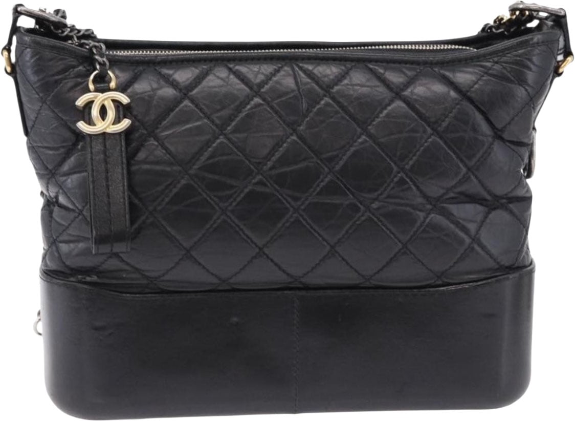 Chanel Gabrielle Hobo Quilted Aged Calfskin Small Zwart