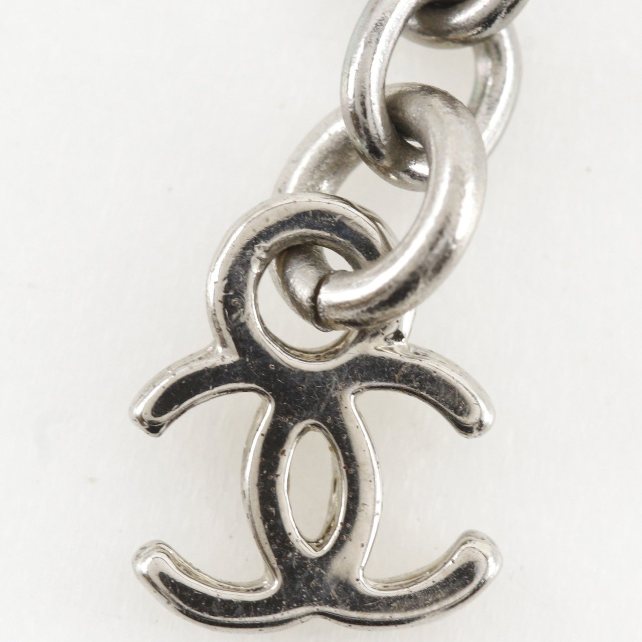 Chanel CC Ball Drop Pendant Metal Zilver