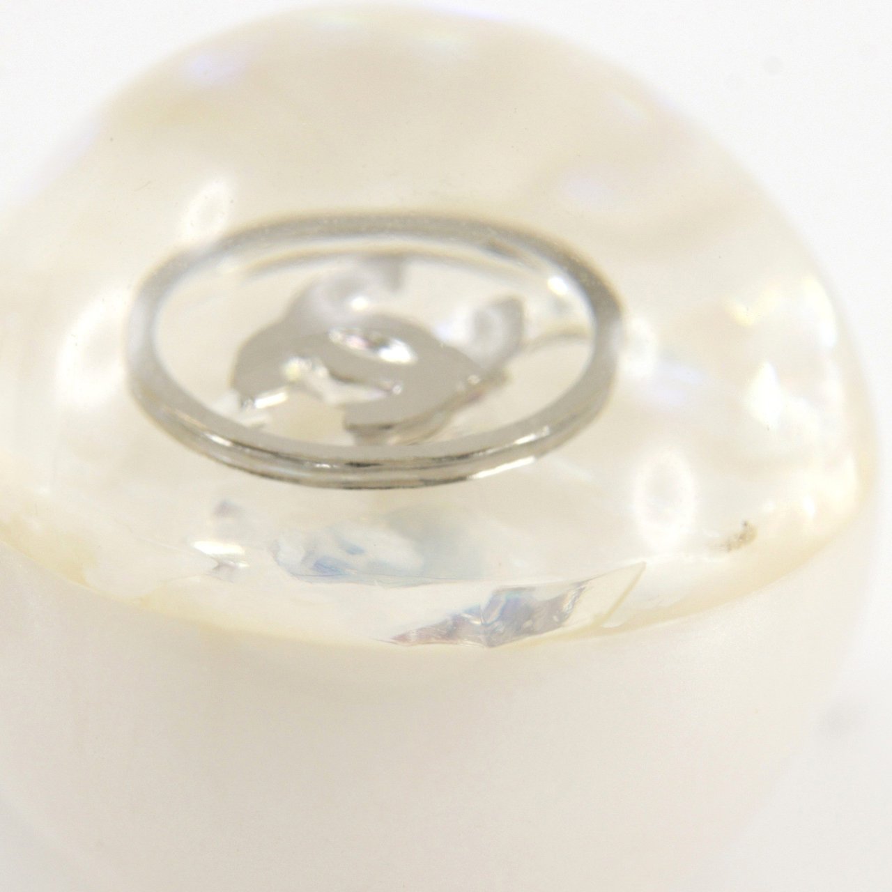Chanel CC Ball Drop Pendant Metal Zilver