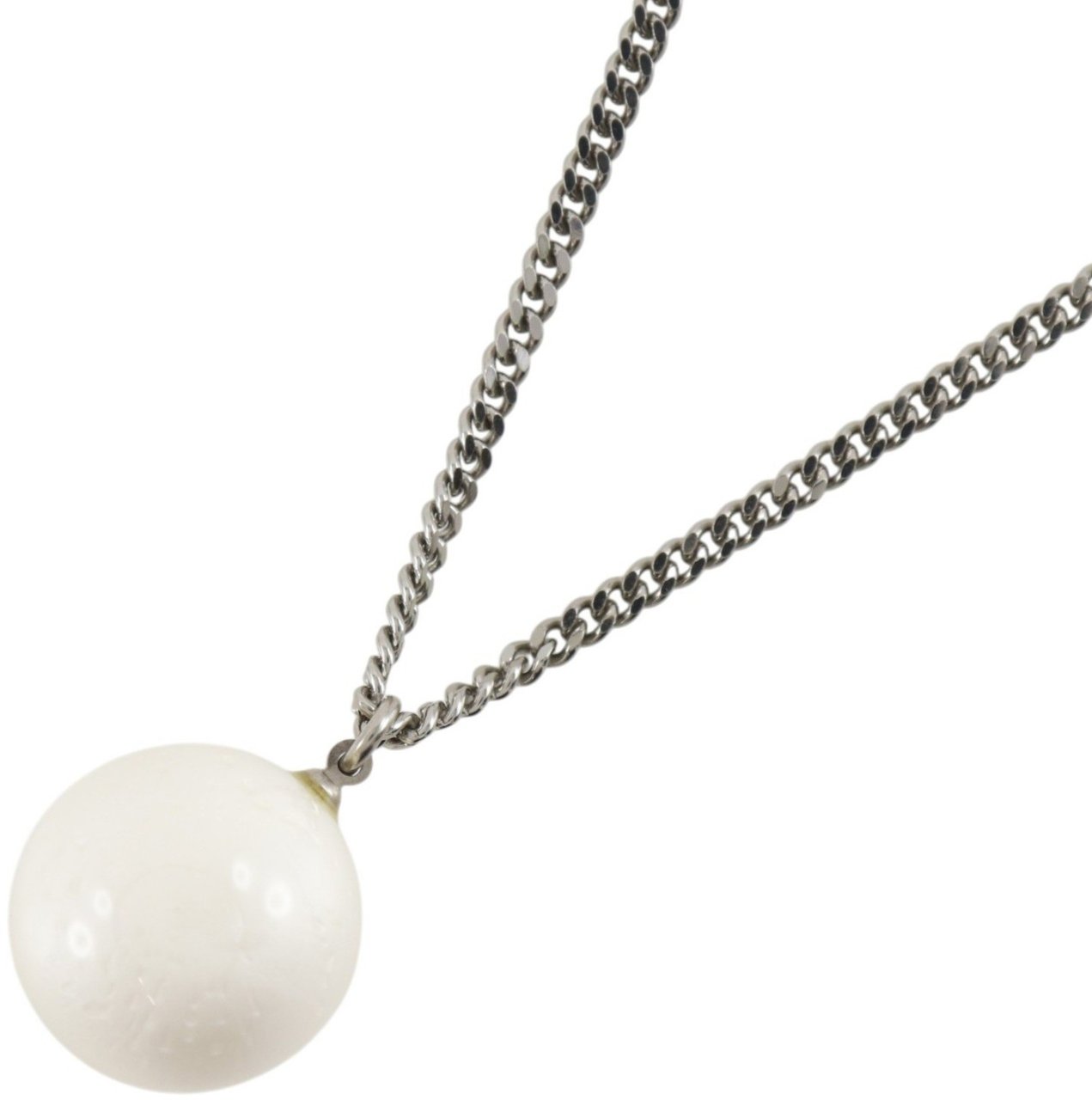 Chanel CC Ball Drop Pendant Metal Zilver