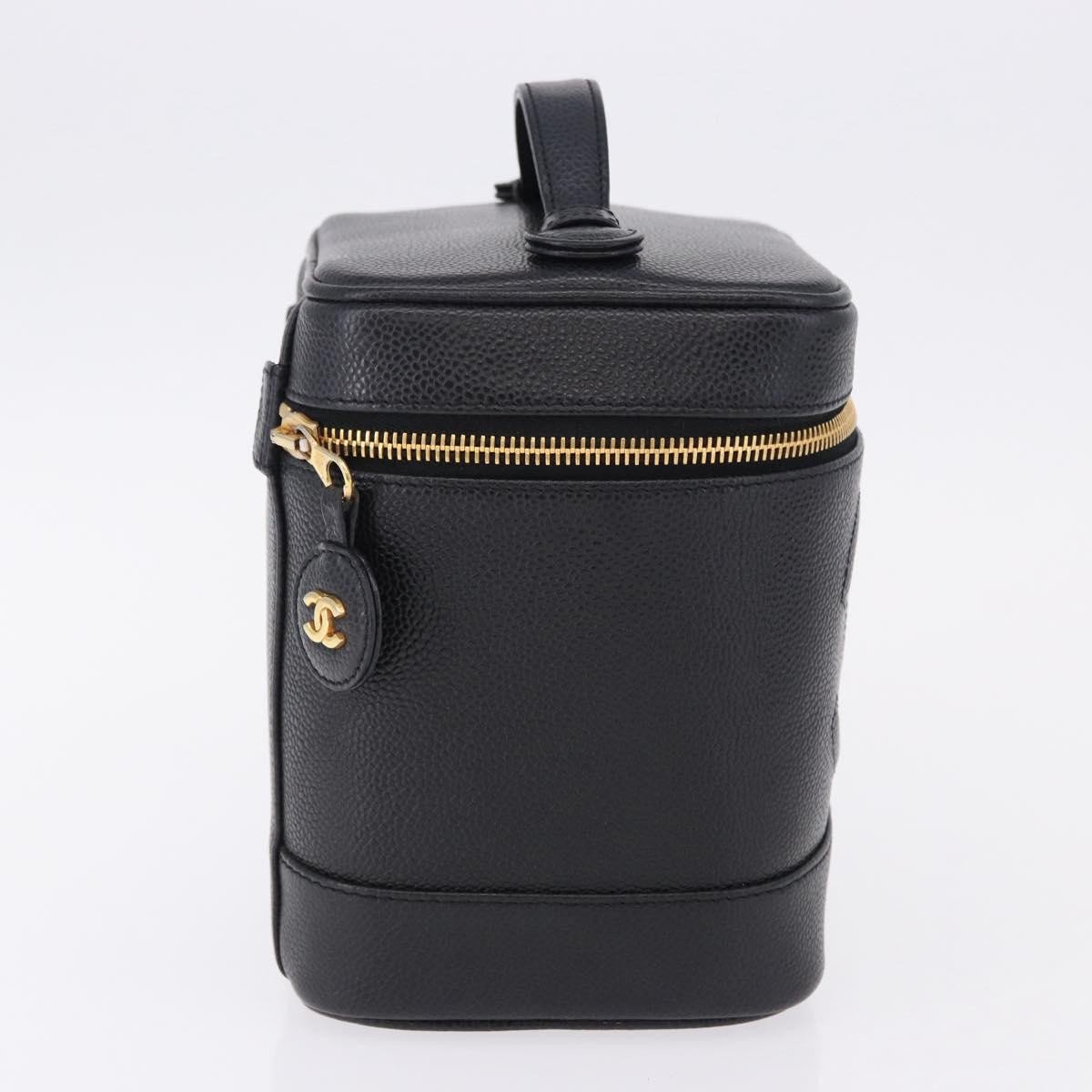Chanel Vintage Timeless Vanity Case Caviar Tall Zwart