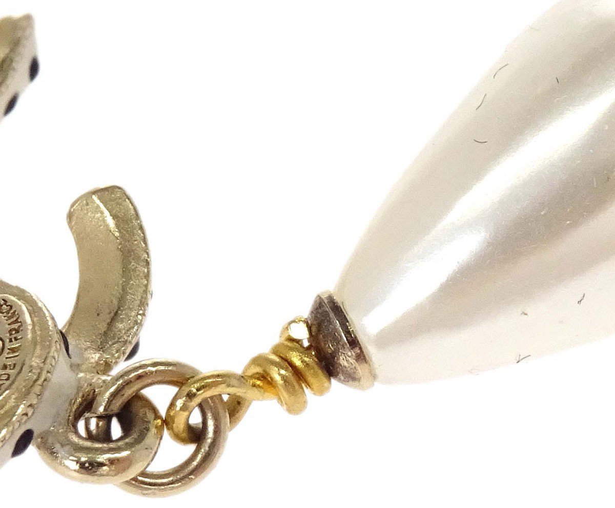 Chanel CC Dangle Metal with Faux Pearl Goud