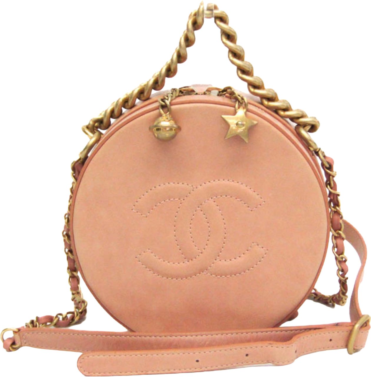 Chanel Round as Earth Crossbody Bag Glazed Calfskin Roze