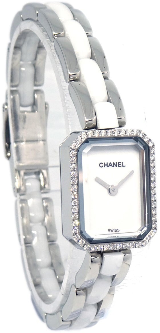 Chanel Chanel Premiere Mini Quartz Watch Stainless Steel and Ceramic with Diamond Bezel 15 Divers