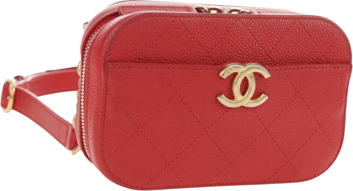 Chanel Chic Affinity Belt Stitched Caviar Rood