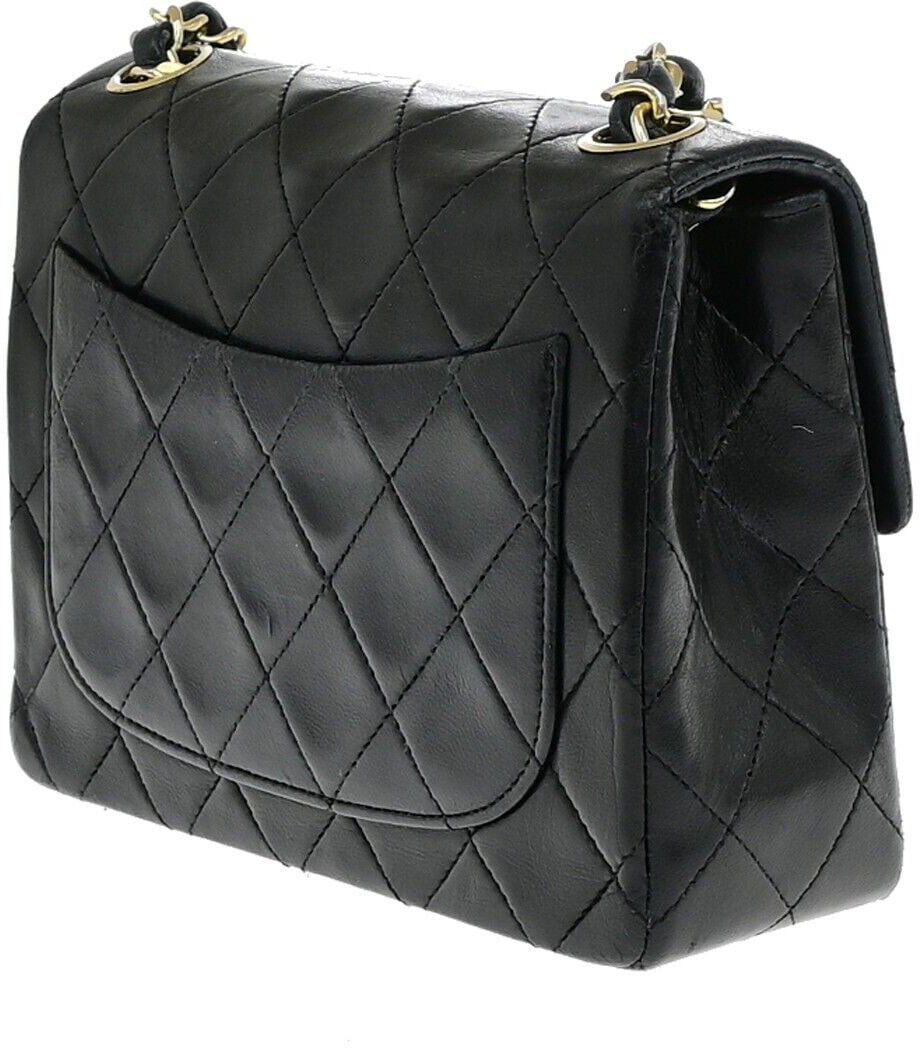 Chanel Chanel Chanel Matelassé Cuir Noir Black leather mini Zwart