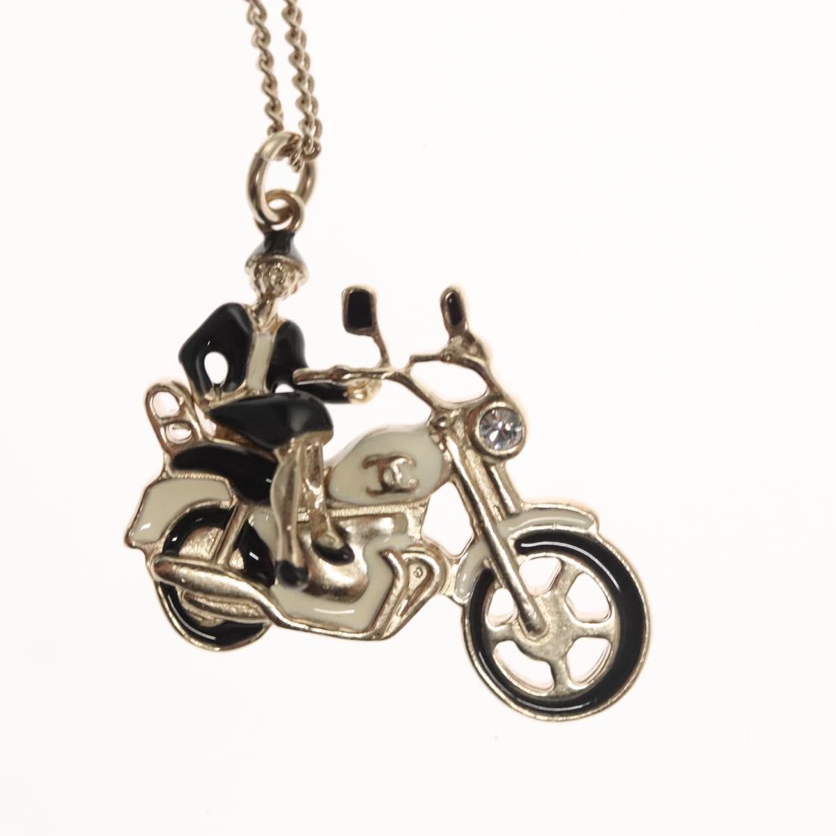 Chanel Chanel Coco Rider Pendant Necklace Metal Zilver