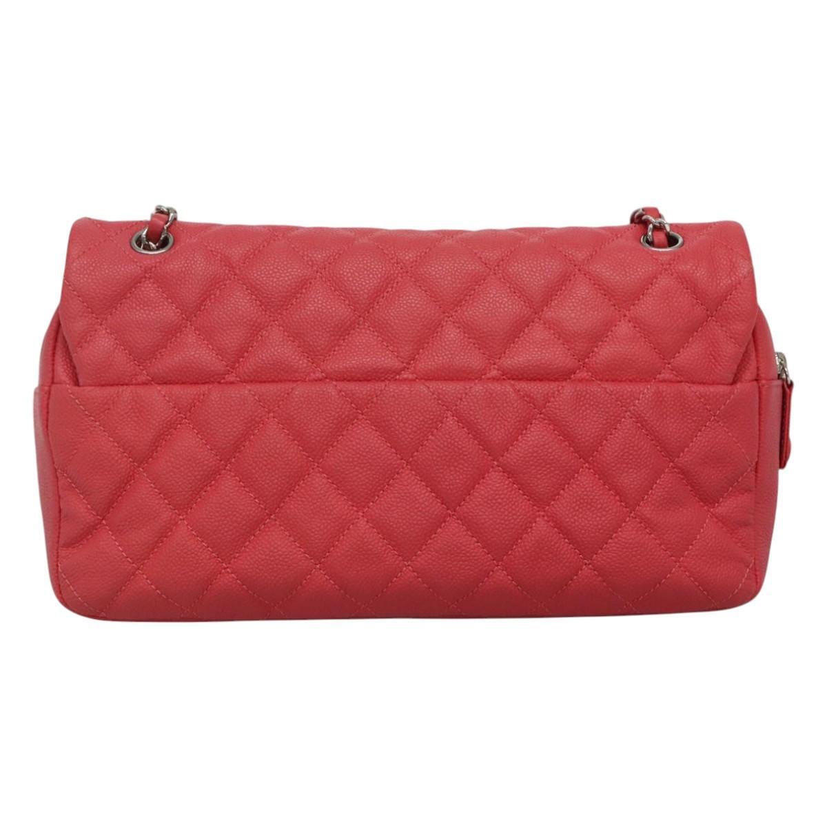 Chanel Chanel Easy Flap Bag Quilted Caviar Medium Roze
