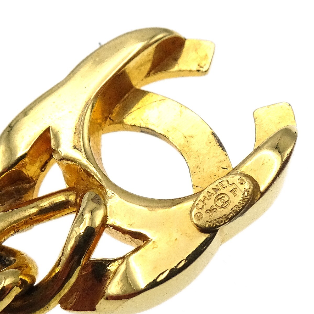 Chanel Chanel Vintage CC Turnlock Chain Bracelet Metal Goud