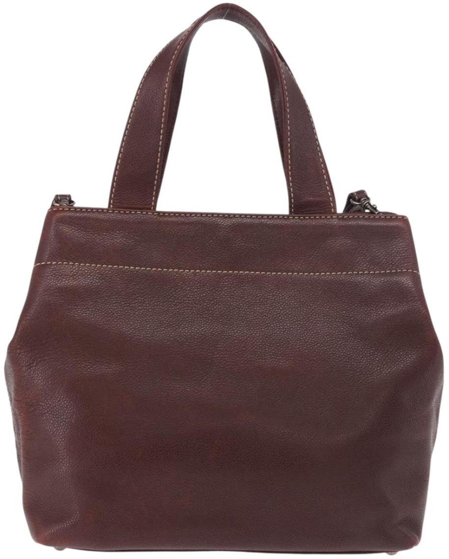 Chanel Vintage CC Lock Tote Leather Small Bruin