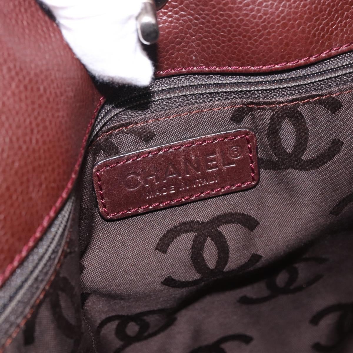 Chanel Vintage CC Lock Tote Leather Small Bruin