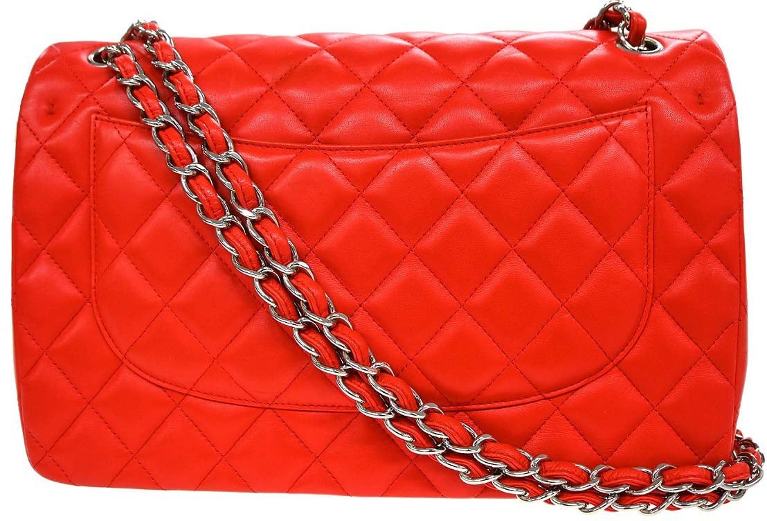 Chanel Chanel Vintage Classic Double Flap Bag Leather 30 Rood