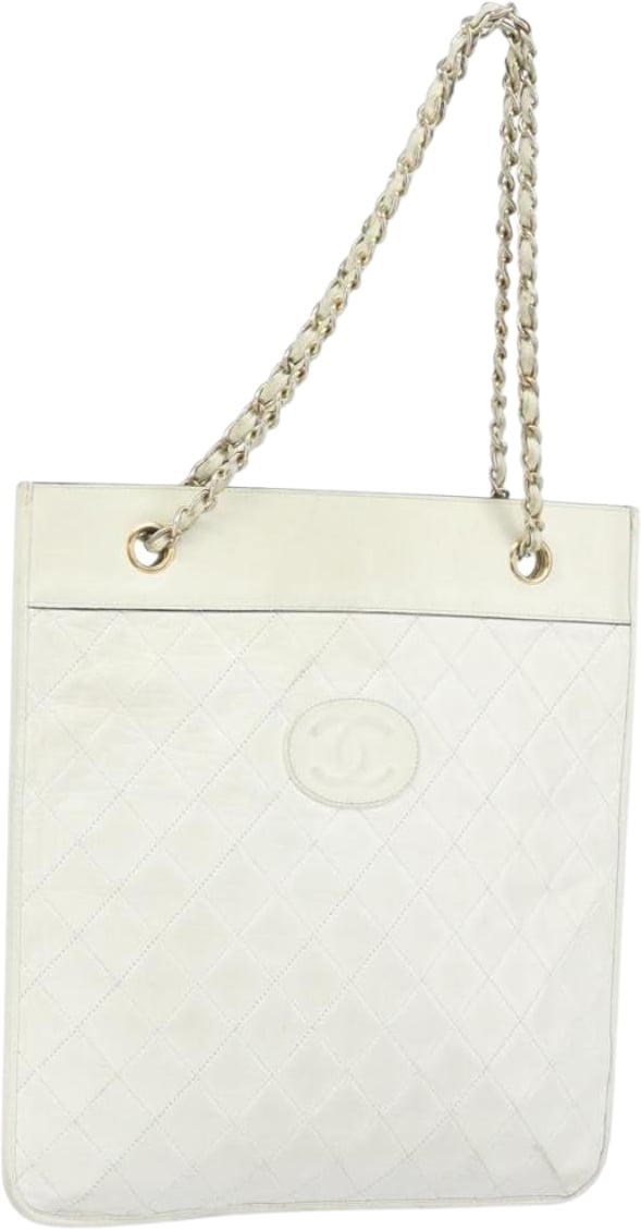 Chanel Matelasse Chain Shoulder Bag Leather Wit