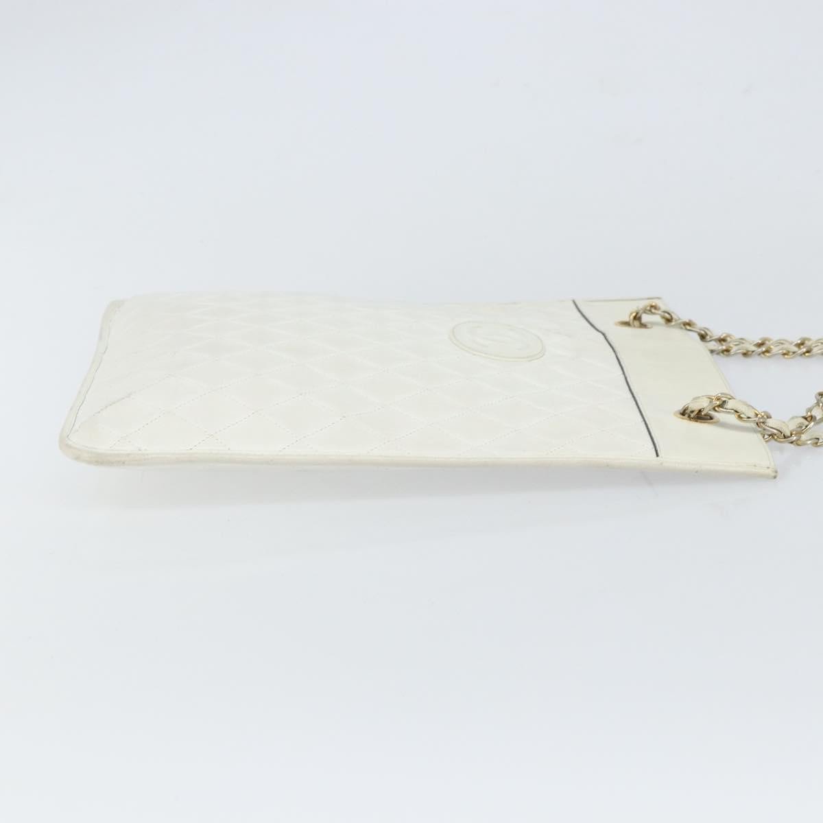 Chanel Matelasse Chain Shoulder Bag Leather Wit