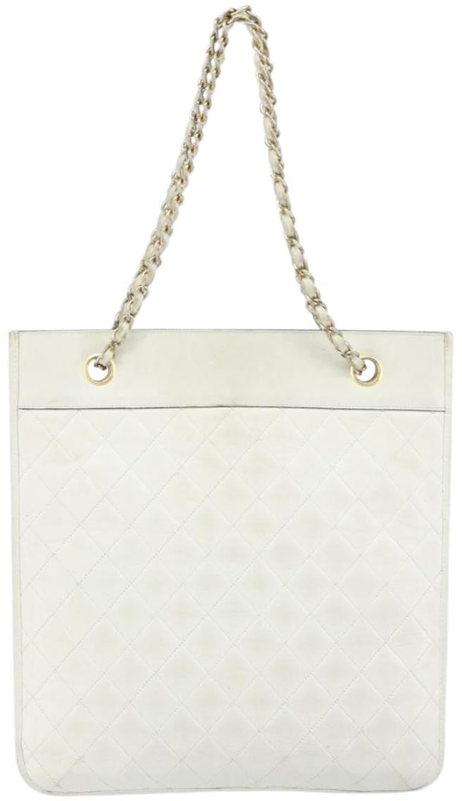 Chanel Matelasse Chain Shoulder Bag Leather Wit