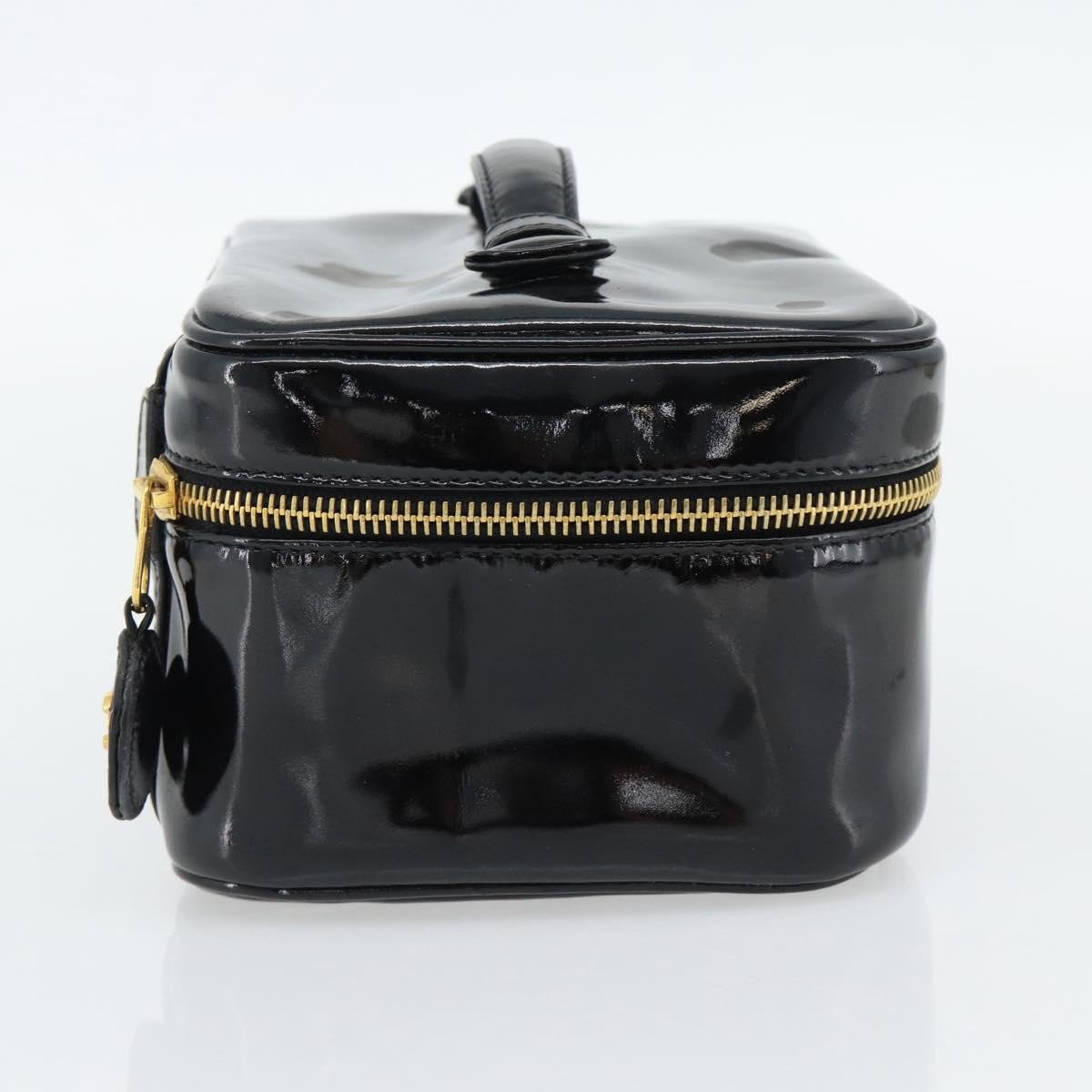Chanel Vintage Timeless Cosmetic Case Patent Small Zwart