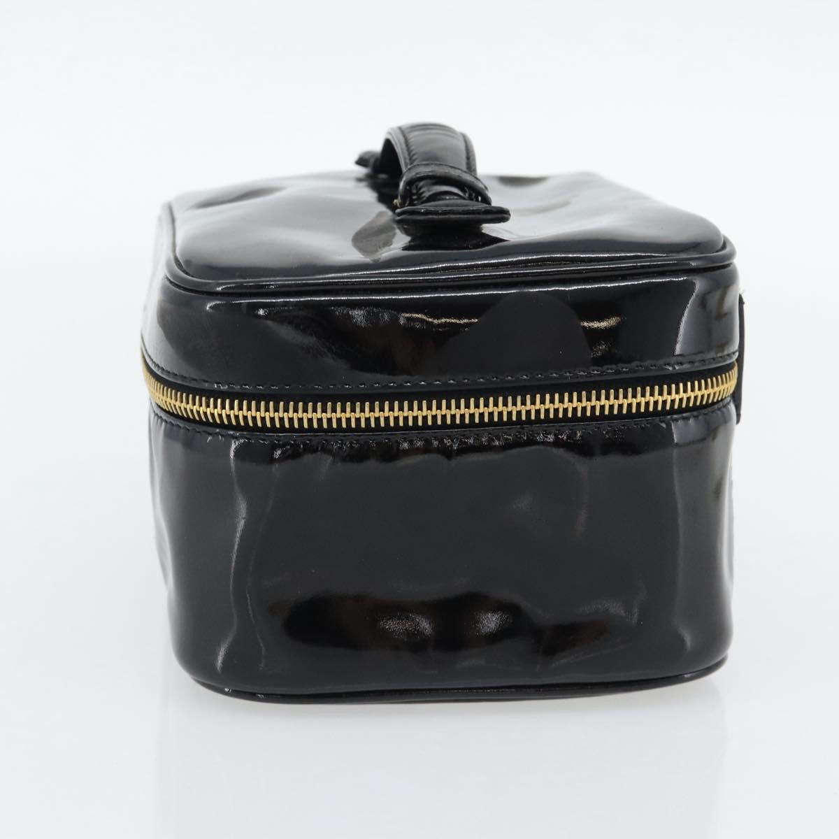 Chanel Vintage Timeless Cosmetic Case Patent Small Zwart