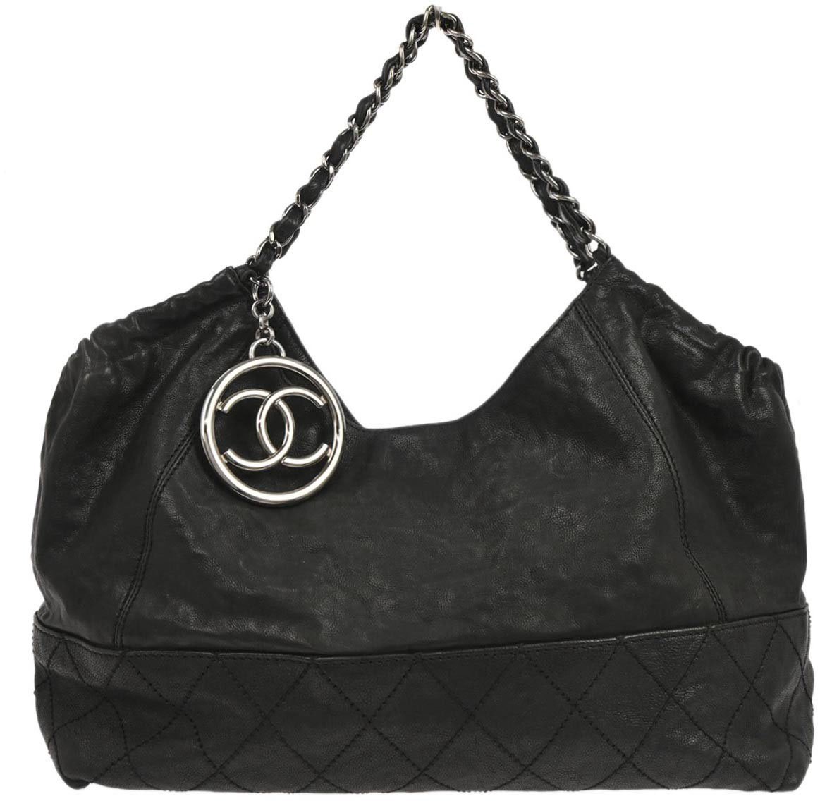 Chanel Chanel Baby Coco Cabas Quilted Leather Medium Zwart