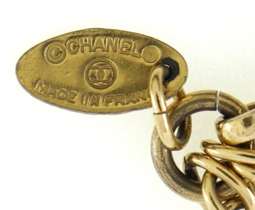Chanel Chanel Vintage Double CC Pendant Necklace Metal Goud