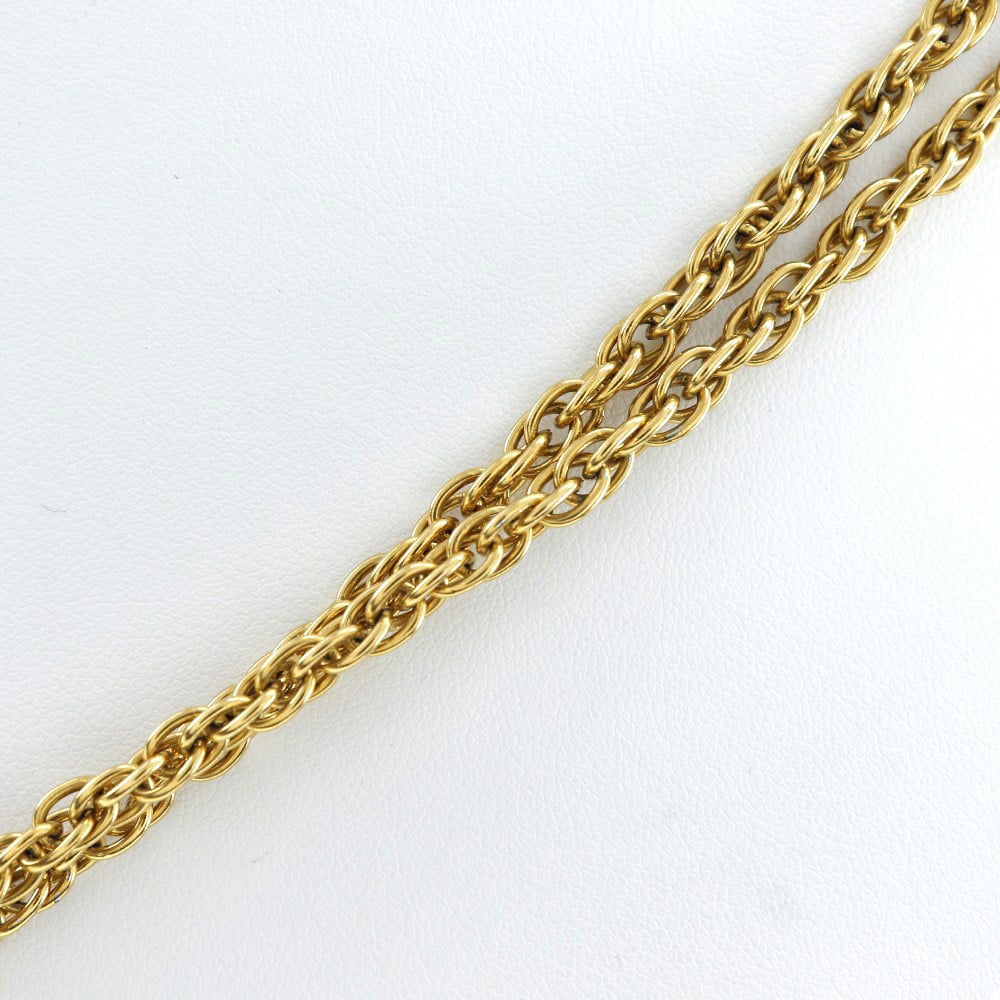 Chanel Chanel Vintage Double CC Pendant Necklace Metal Goud