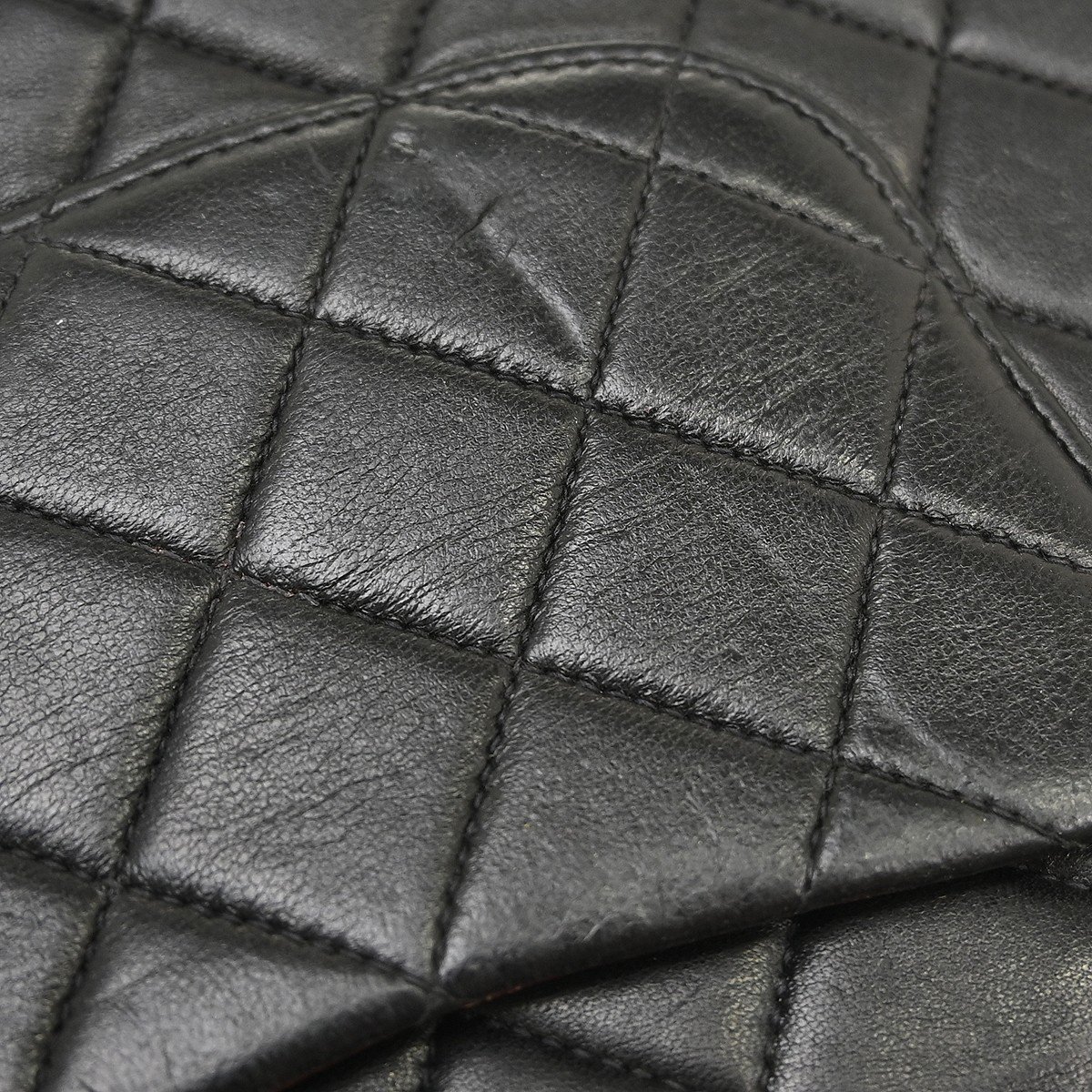Chanel Vintage Square Classic Single Flap Quilted Lambskin Mini Zwart
