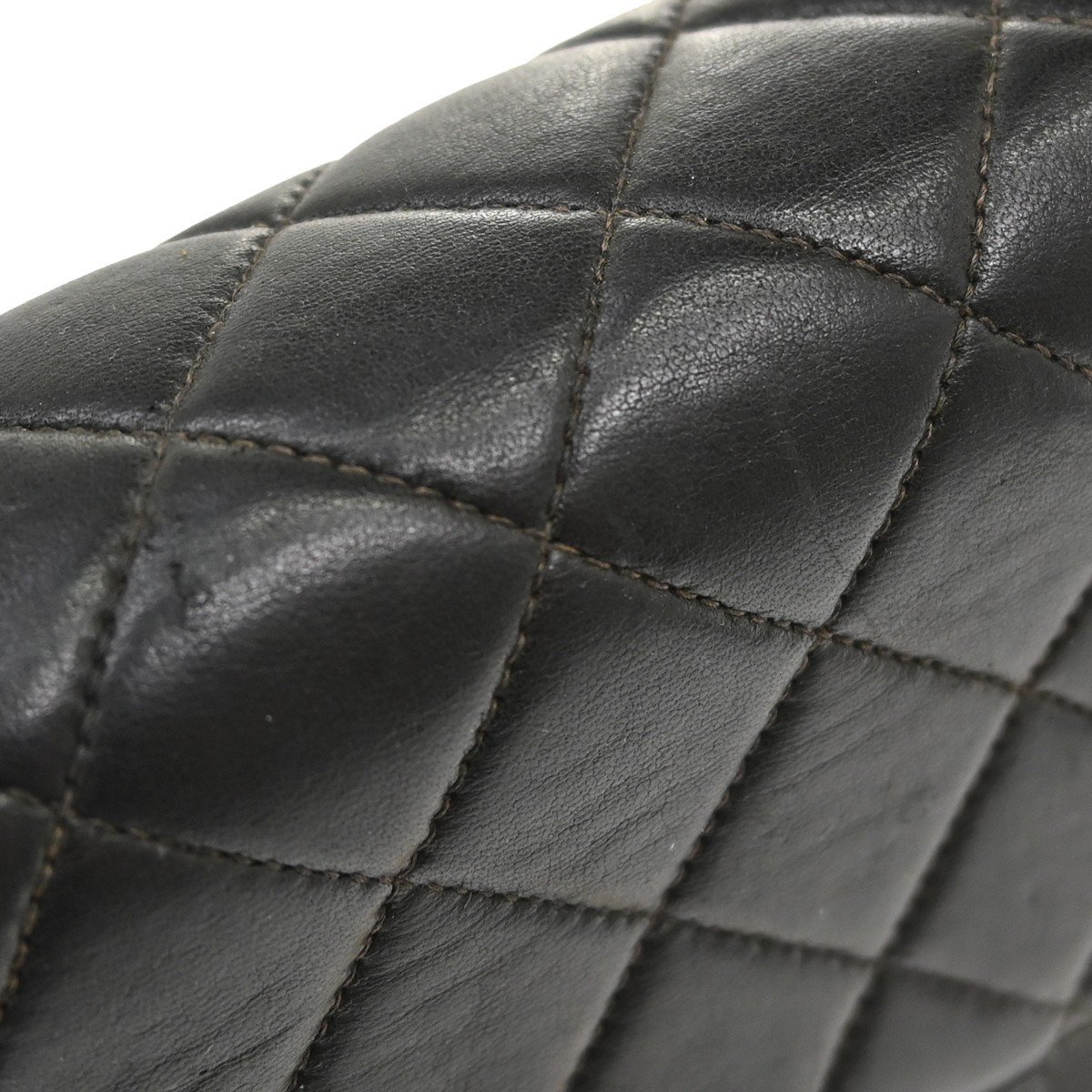 Chanel Vintage Square Classic Single Flap Quilted Lambskin Mini Zwart