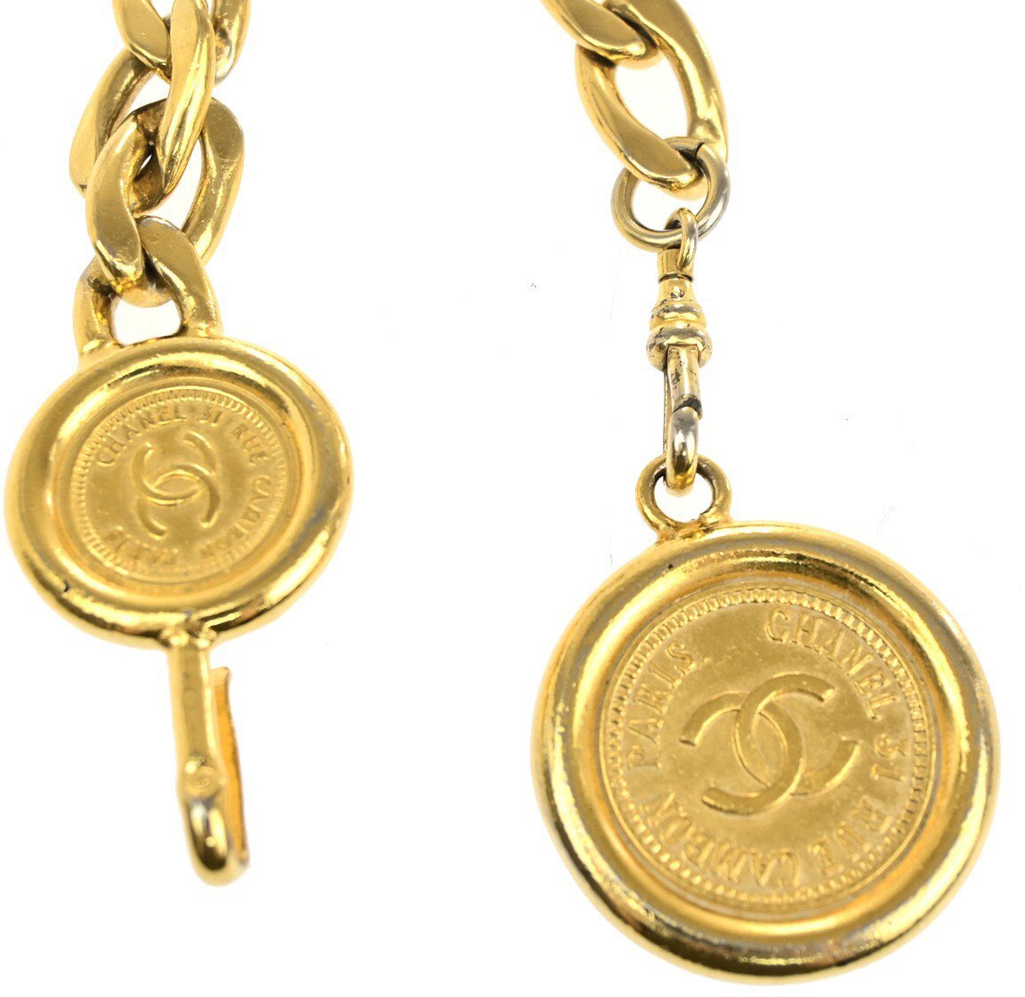 Chanel Chanel CC Logo Elastic Belt Leather Medium Goud