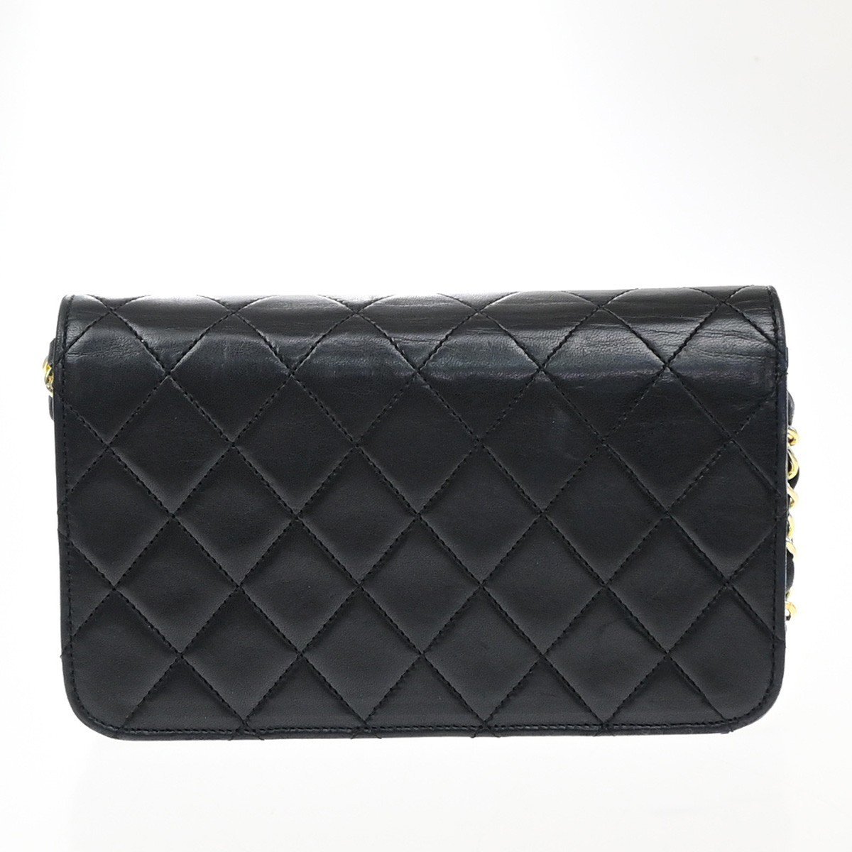Chanel Vintage Full Flap Quilted Lambskin Mini Zwart