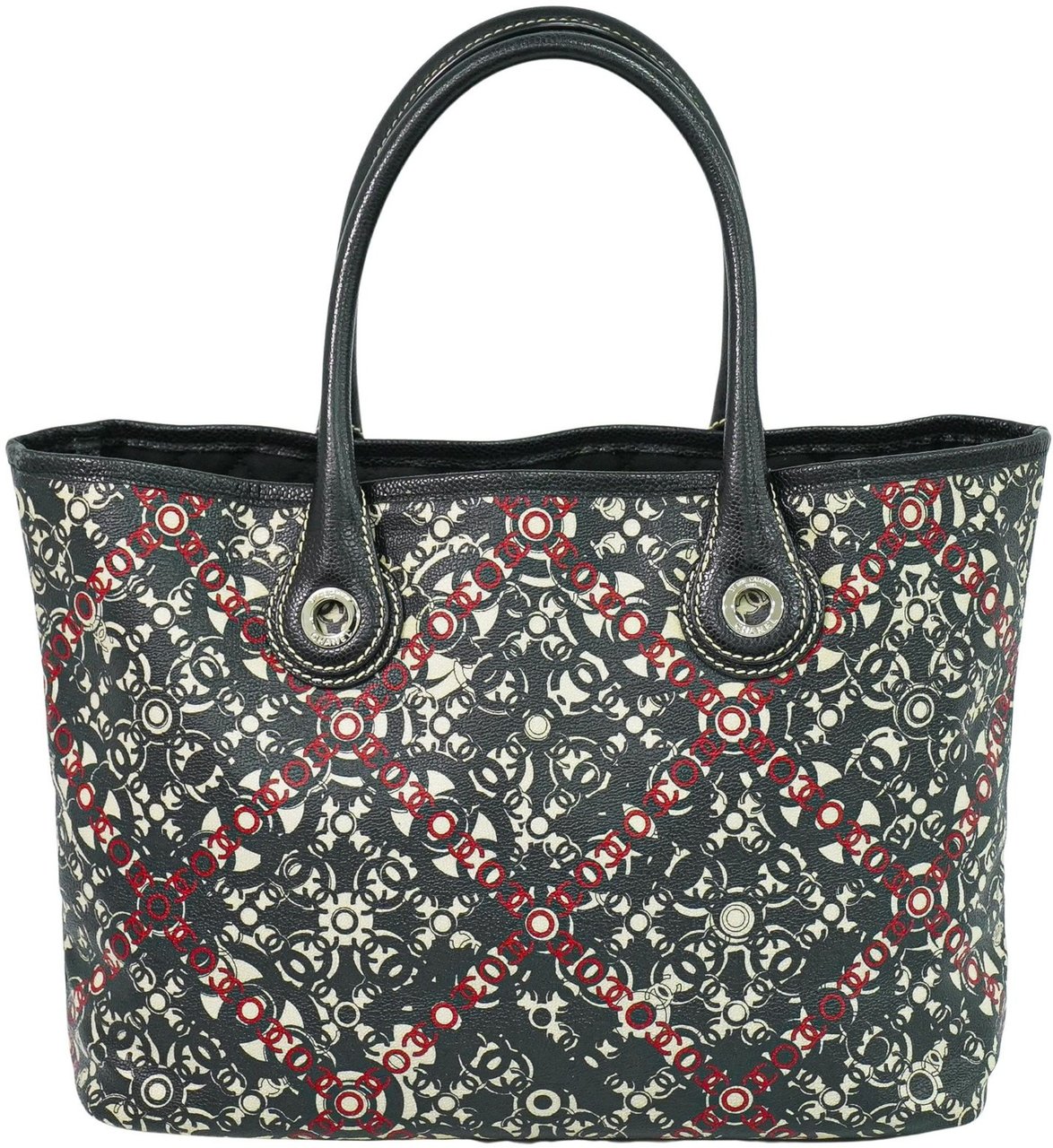 Chanel Chanel Optic Coco Tote Printed Coated Canvas with Caviar Large Divers