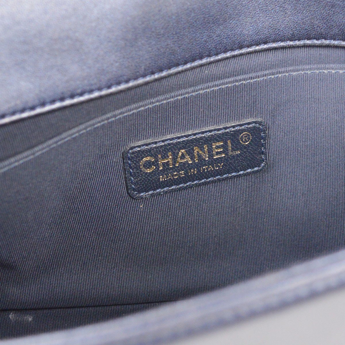 Chanel Chanel Boy Flap Bag Cube Embossed Lambskin New Medium Navy