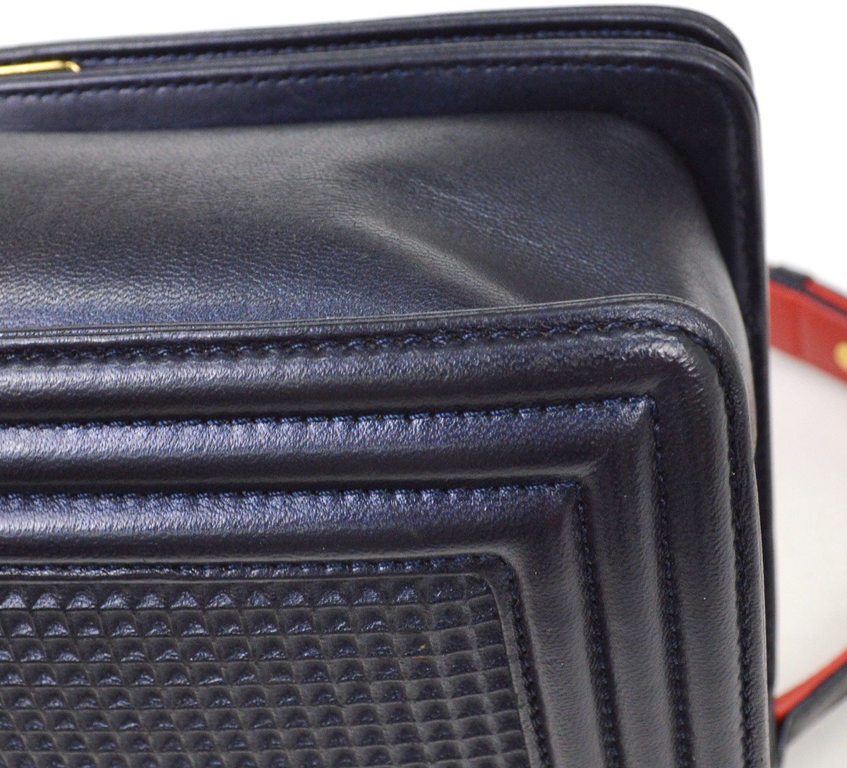 Chanel Chanel Boy Flap Bag Cube Embossed Lambskin New Medium Navy