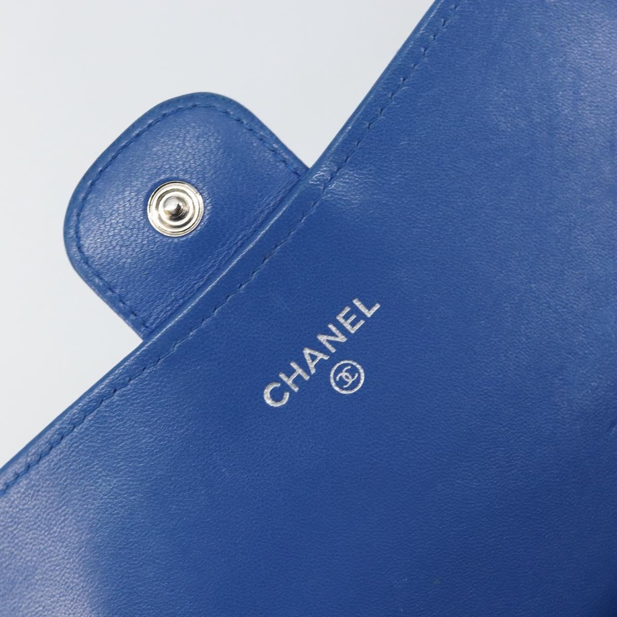 Chanel Chanel CC Gusset Classic Flap Wallet Quilted Lambskin Small Blauw