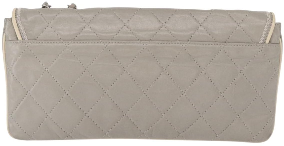 Chanel Mademoiselle Lock Flap Quilted Lambskin East West Grijs