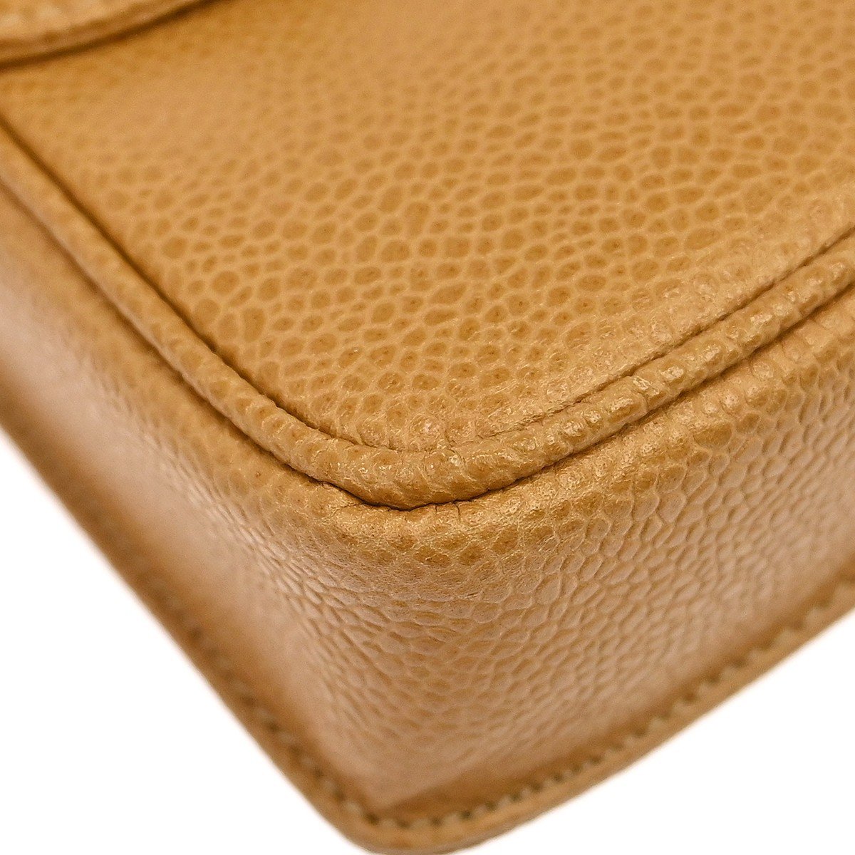 Chanel Vintage CC Phone Holder Caviar Beige