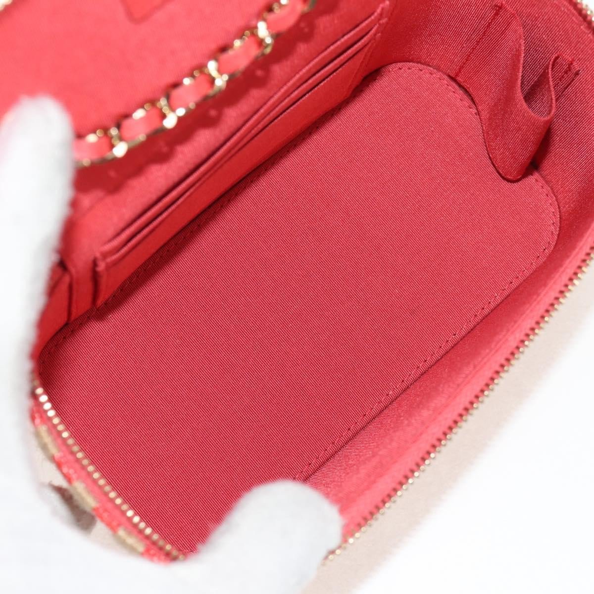 Chanel Chanel Classic Vanity Case with Chain Striped Raffia and Jute Small Beige