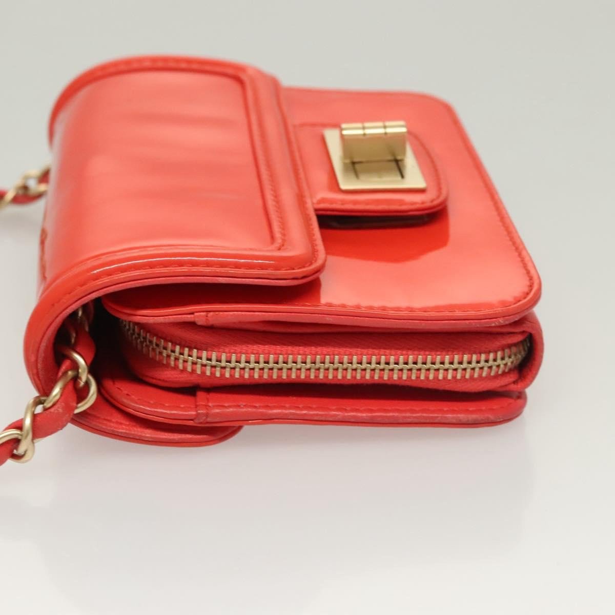 Chanel Chanel Reissue 2.55 Square Zip Around Card Holder Wallet Quilted Aged Calfskin Oranje