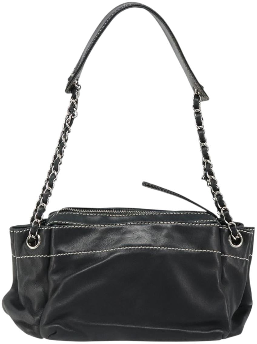 Chanel CC Shoulder Bag Leather Large Zwart