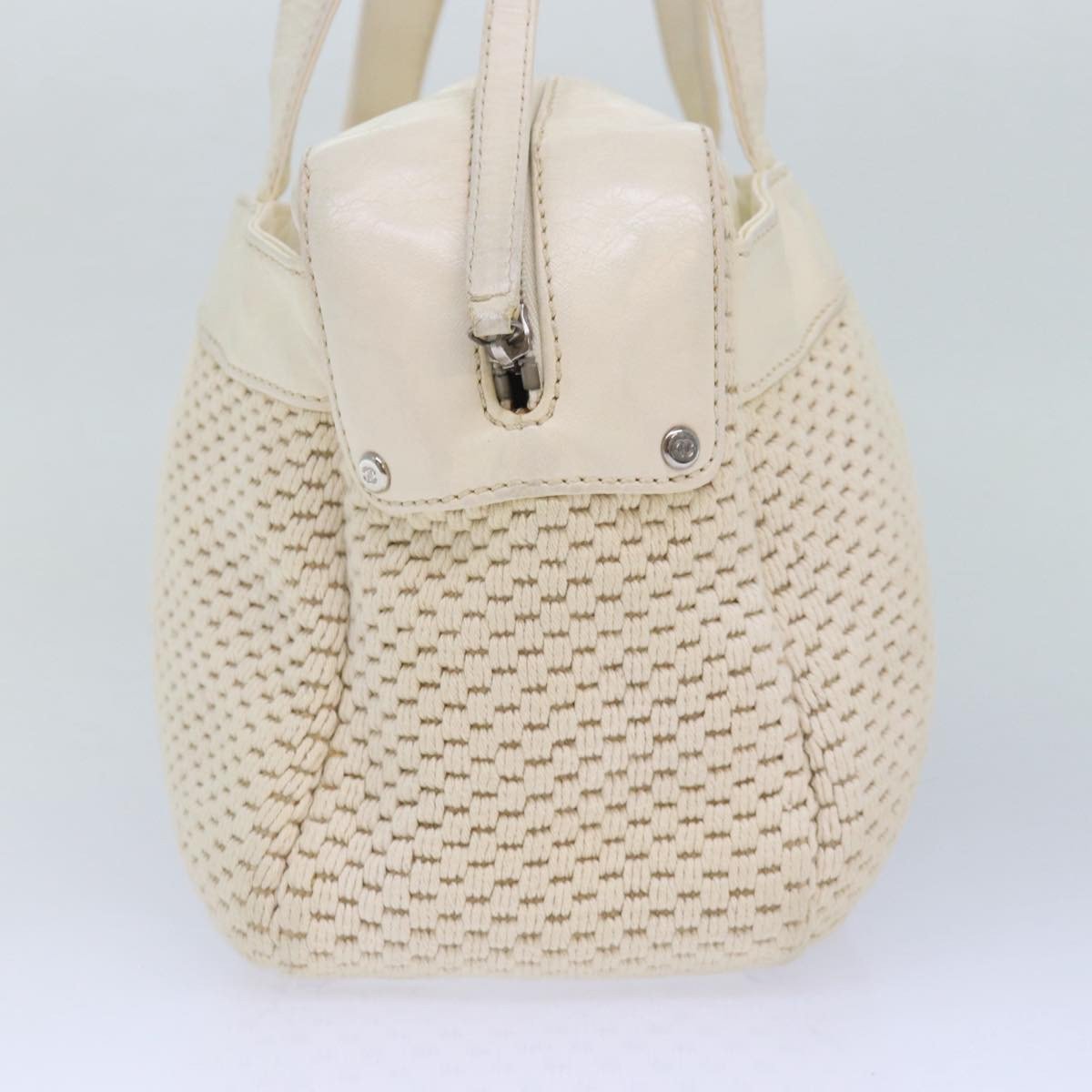 Chanel Chanel Zip Shoulder Bag Canvas Beige