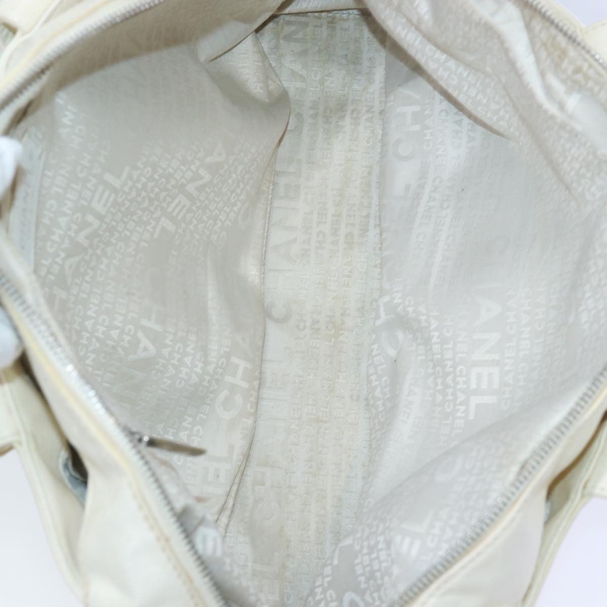 Chanel Chanel Zip Shoulder Bag Canvas Beige