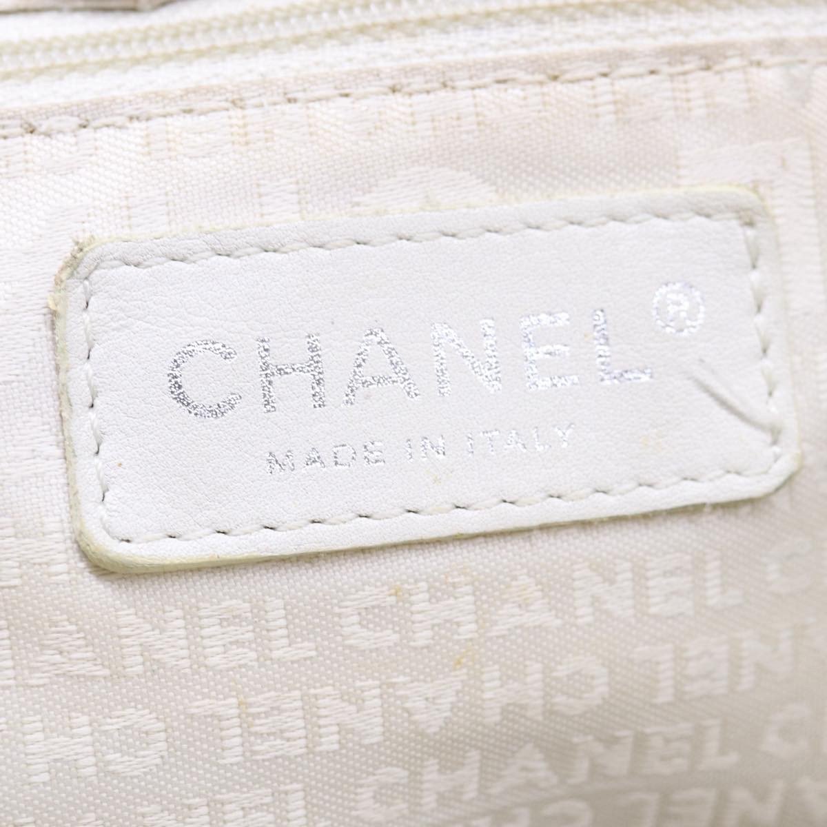 Chanel Chanel Zip Shoulder Bag Canvas Beige