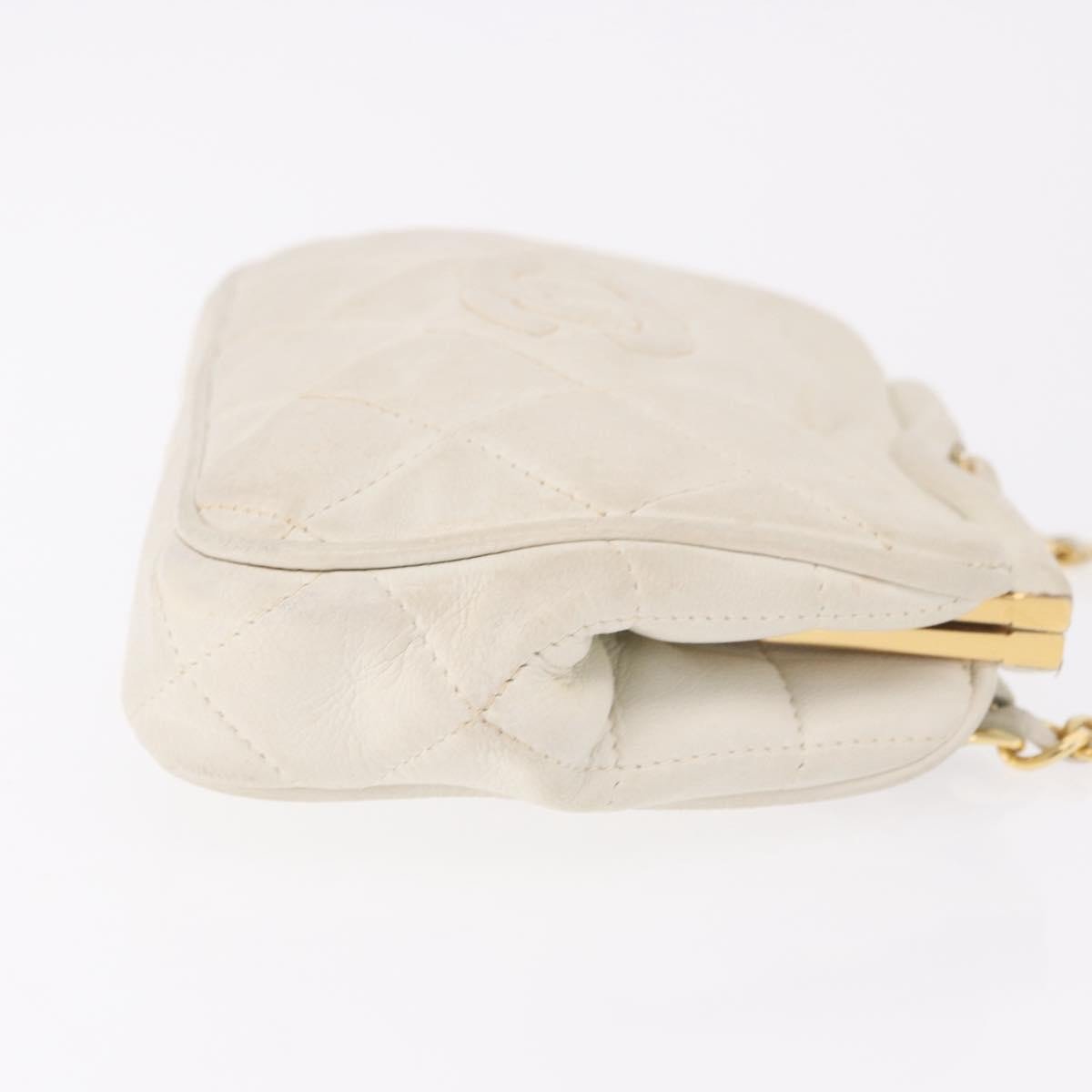Chanel Vintage Diamond CC Tassel Quilted Lambskin Small Wit