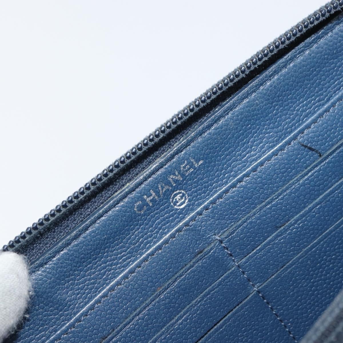 Chanel Chanel Boy Yen Wallet Quilted Lambskin Navy